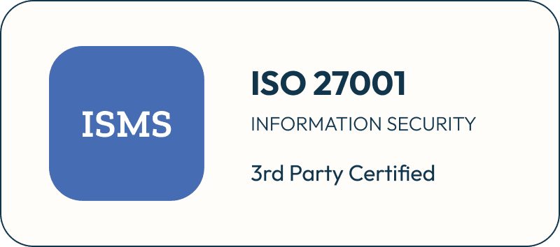 ISMS icon ISO 27001 Information security 3rd party certified
